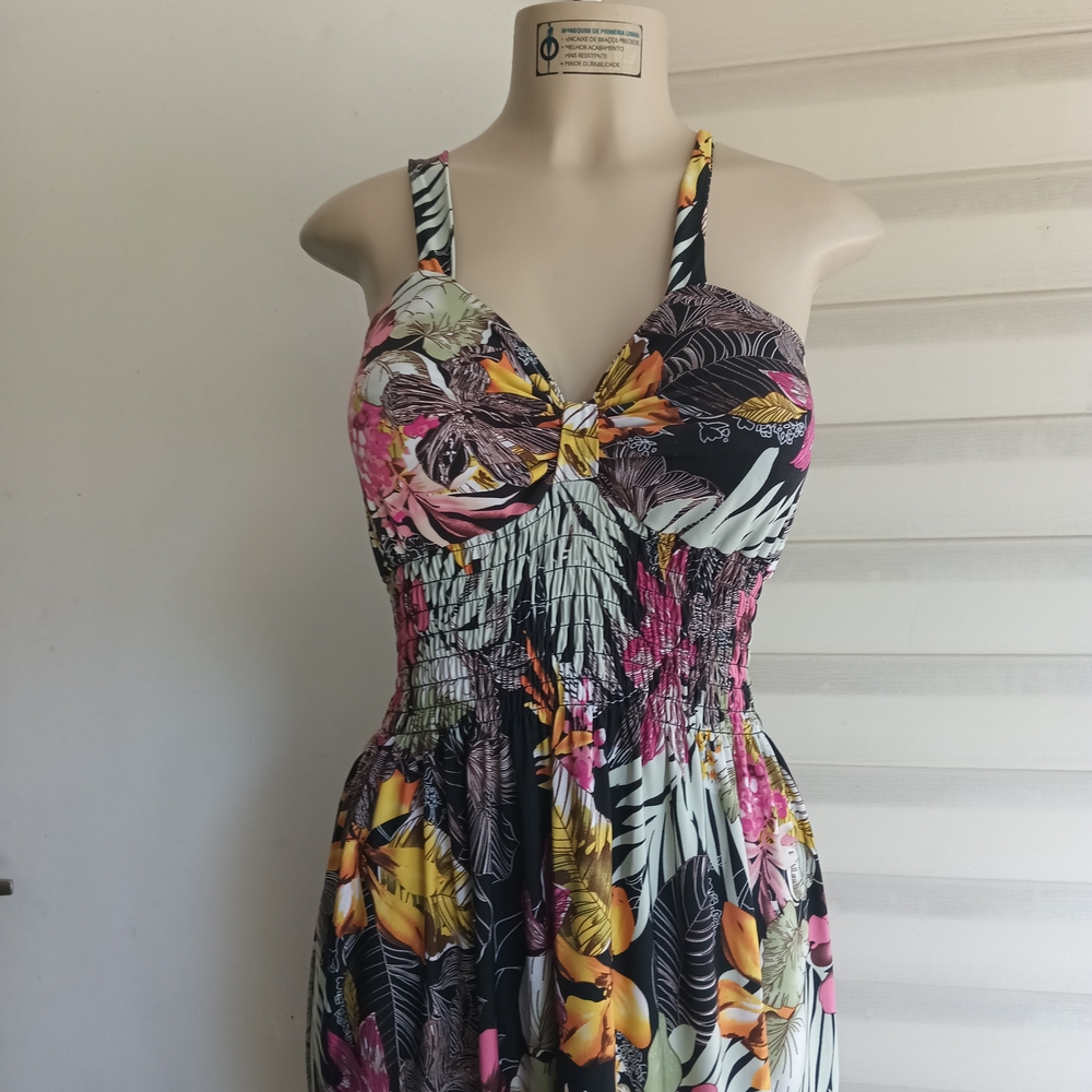 Tropical Floral High Low Dress